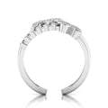 Silver Diamond Double Band Butterfly Adjustable Ring