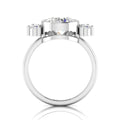 Silver Round Diamond Crown Solitaire Ring