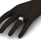 Silver Round Diamond Crown Solitaire Ring