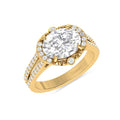 Oval Diamond Solitaire Gold Plated Halo Ring