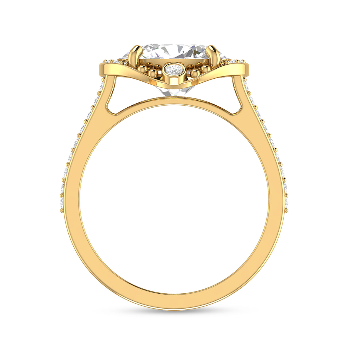Oval Diamond Solitaire Gold Plated Halo Ring
