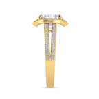 Oval Diamond Solitaire Gold Plated Halo Ring