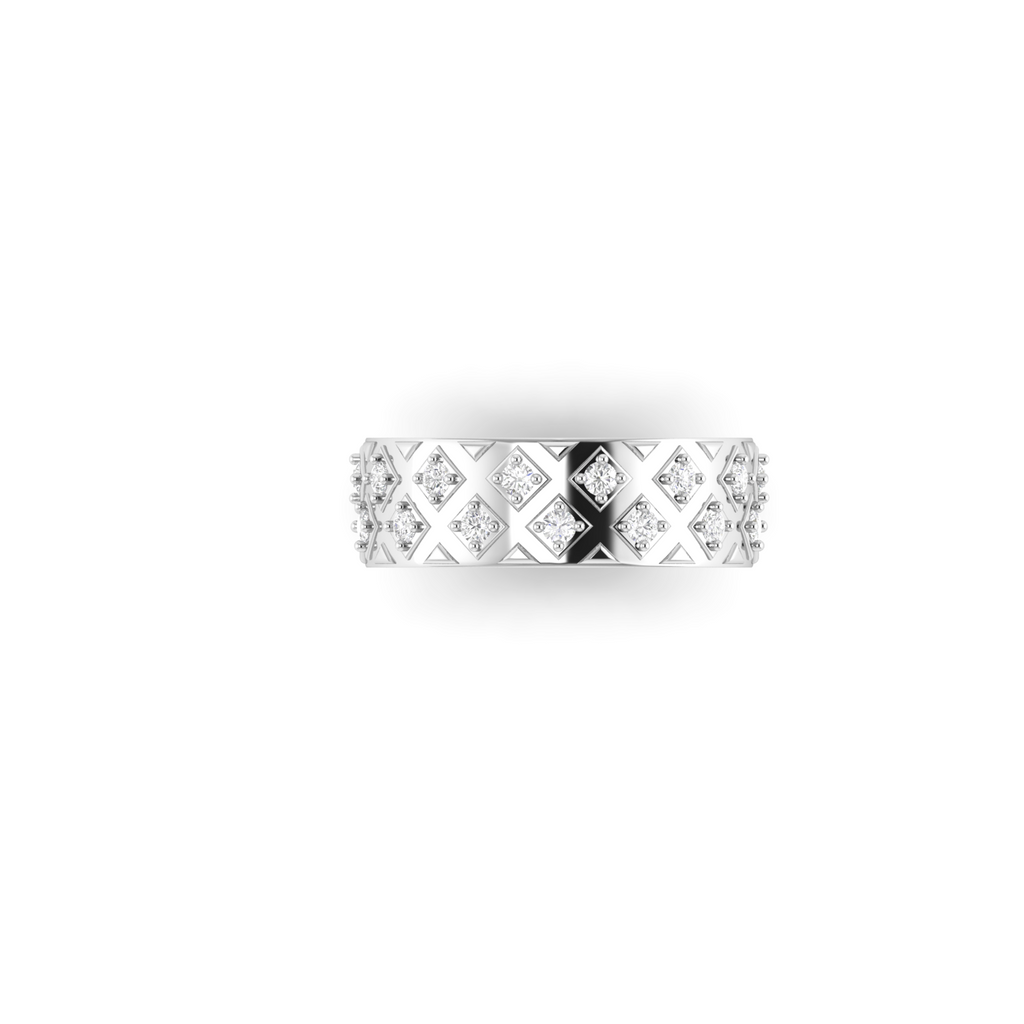 Classic Sterling Silver Diamond Band Ring