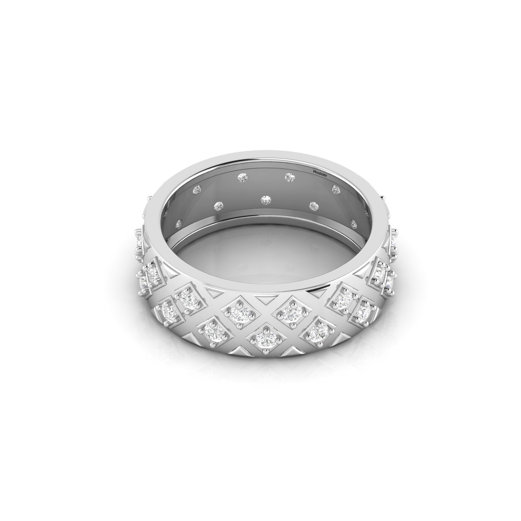 Classic Sterling Silver Diamond Band Ring