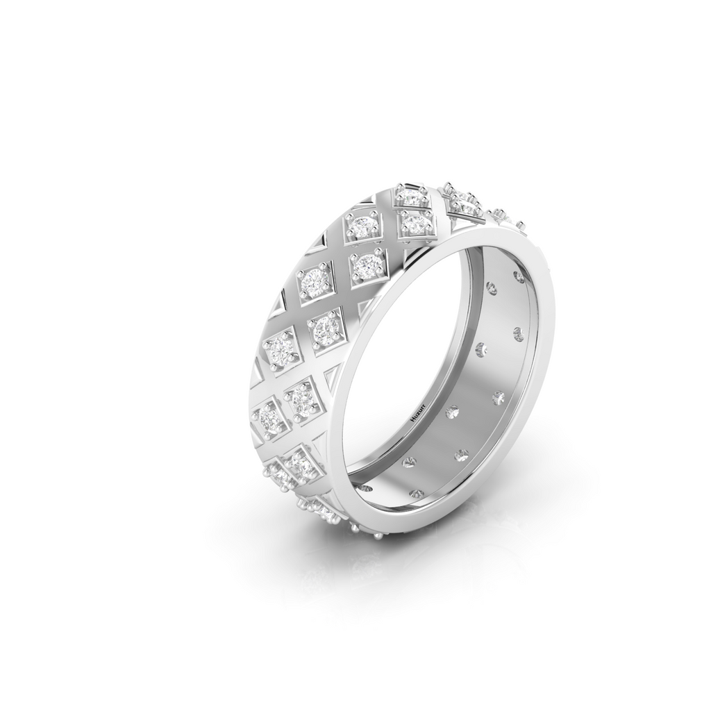 Classic Sterling Silver Diamond Band Ring