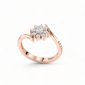 Sun Flower Rose Gold Plated Diamond Ring