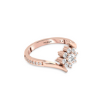 Sun Flower Rose Gold Plated Diamond Ring