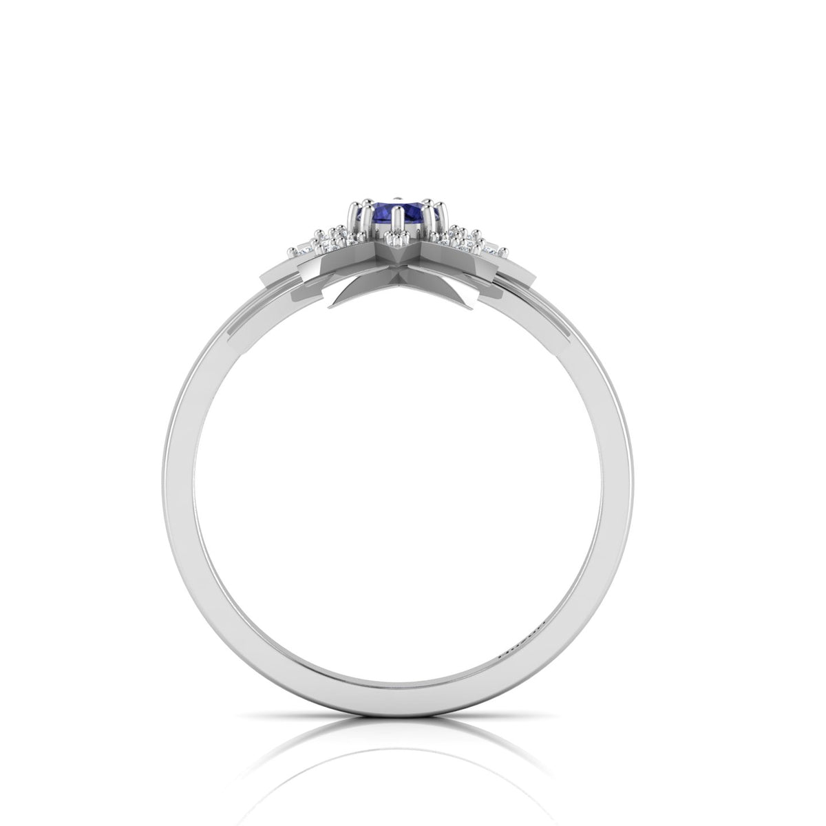 Tanzanite 925 Silver Starburst Solitaire Ring