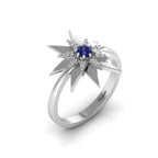 Tanzanite 925 Silver Starburst Solitaire Ring
