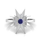 Tanzanite 925 Silver Starburst Solitaire Ring