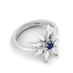 Tanzanite 925 Silver Starburst Solitaire Ring