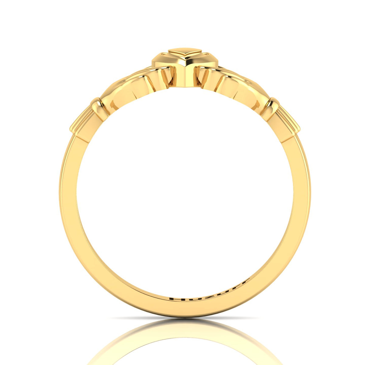 Heart Crown Two Tone Gold Plated Claddagh Ring