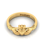 Heart Crown Two Tone Gold Plated Claddagh Ring