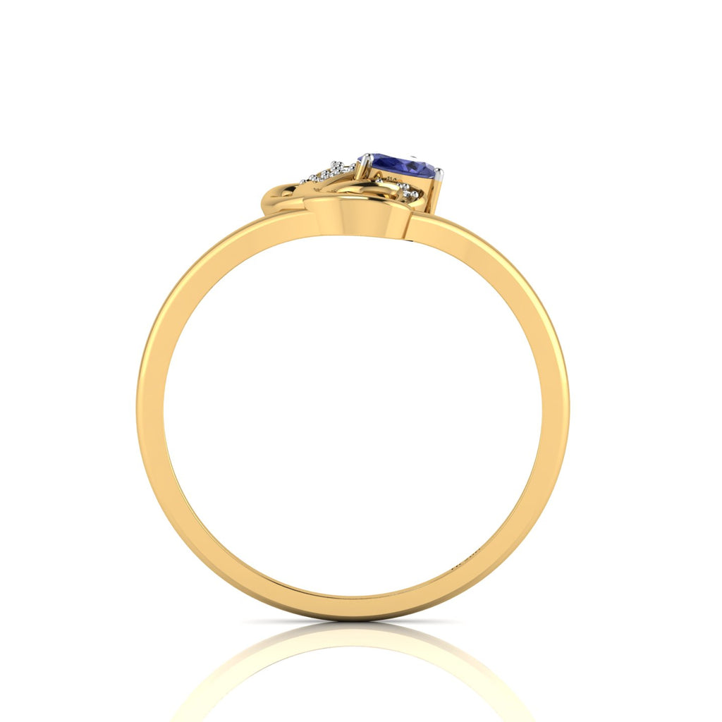 Oval-Cut Tanzanite Gold Plated Two Tone Classic Ring