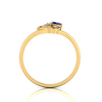 Oval-Cut Tanzanite Gold Plated Two Tone Classic Ring