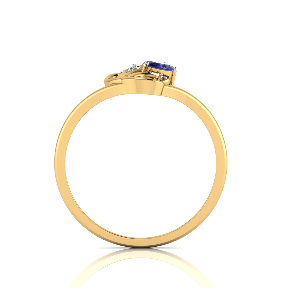 Oval-Cut Tanzanite Gold Plated Two Tone Classic Ring