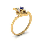 Oval-Cut Tanzanite Gold Plated Two Tone Classic Ring