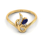 Oval-Cut Tanzanite Gold Plated Two Tone Classic Ring