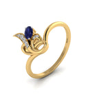 Oval-Cut Tanzanite Gold Plated Two Tone Classic Ring