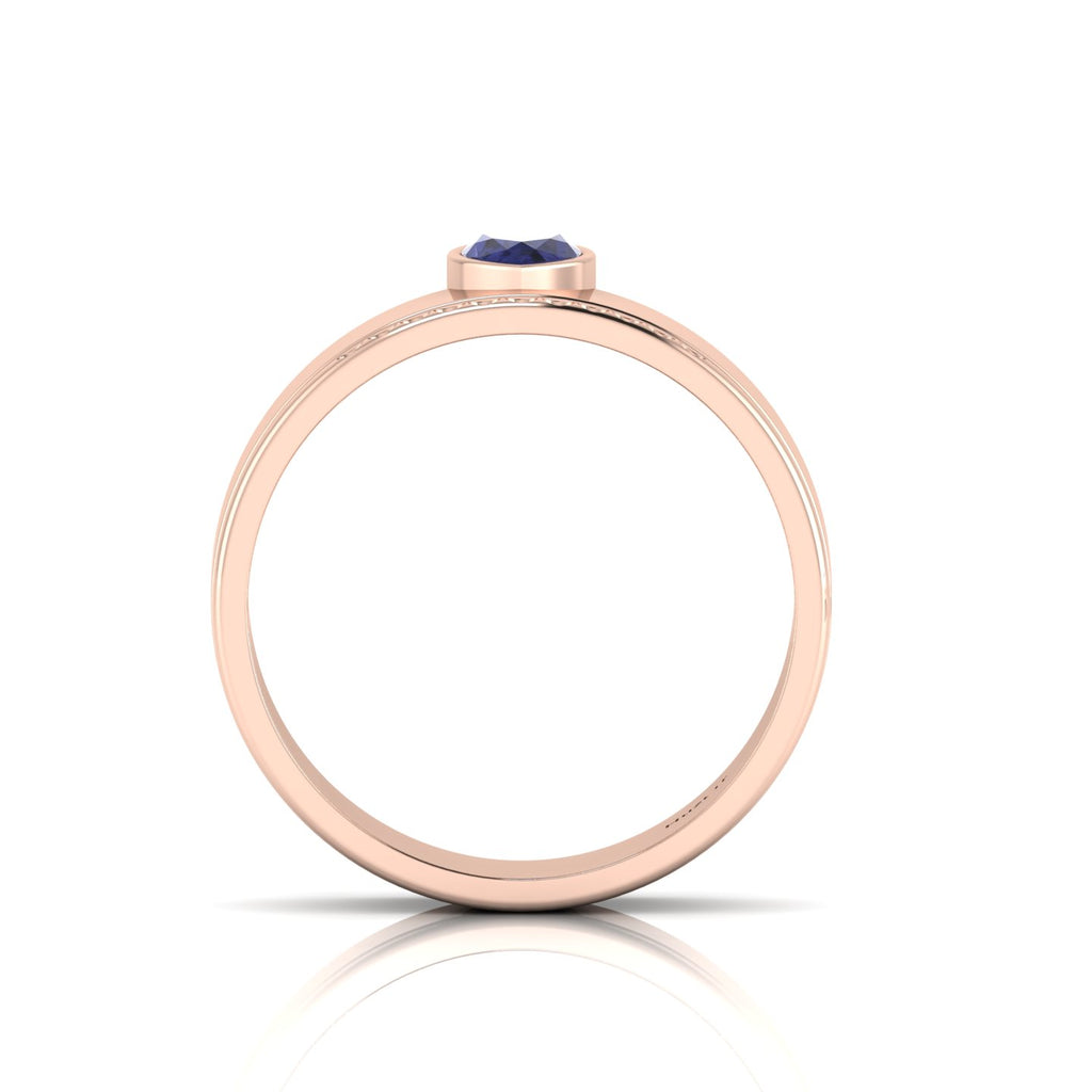 Marquise Tanzanite Solitaire Rose Gold Plated Solid Ring