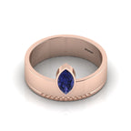 Marquise Tanzanite Solitaire Rose Gold Plated Solid Ring