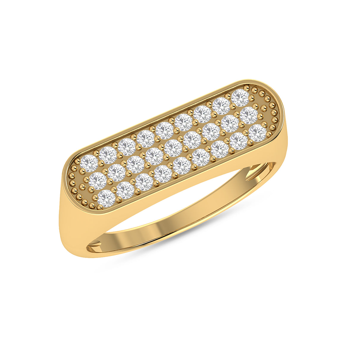 Gold Plated Diamond Stackable Ring