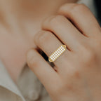 Gold Plated Diamond Stackable Ring