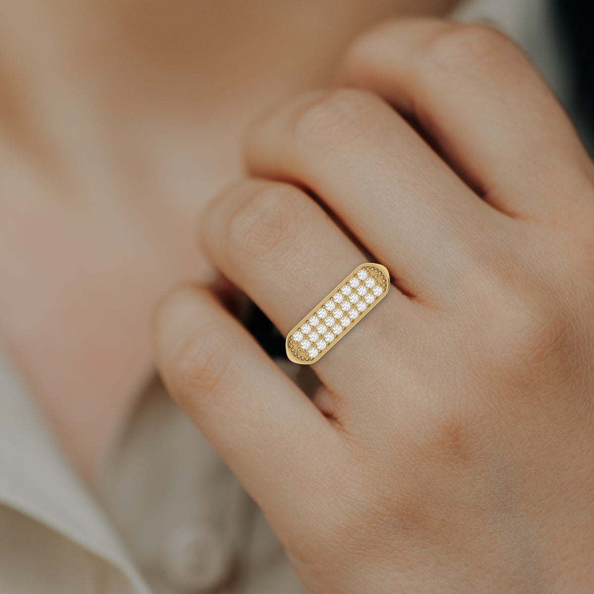 Gold Plated Diamond Stackable Ring