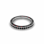 Black Diamond & Garnet Eternity Silver Band Ring
