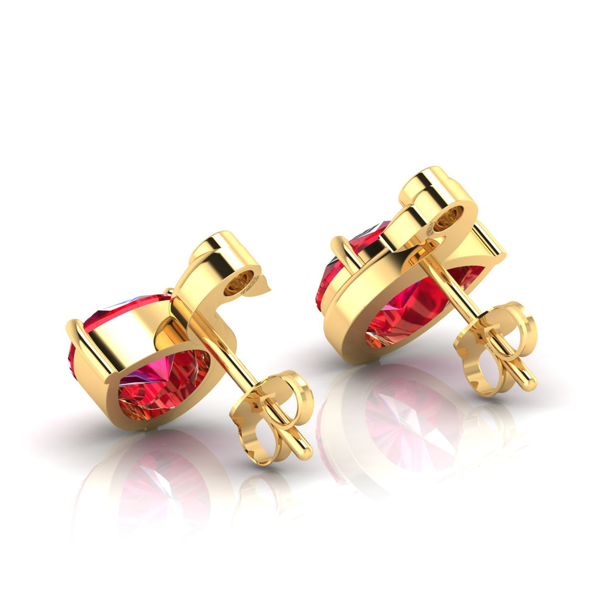 Ruby Duck Style Gold Plated Studs Earrings