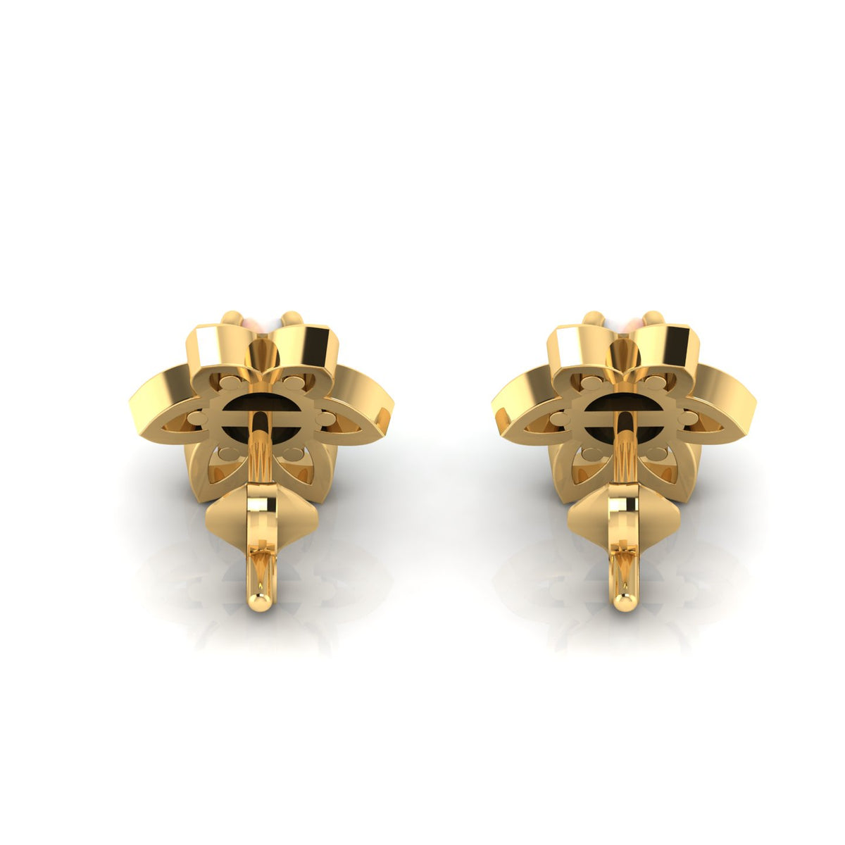 Floral Gold Plated Opal Studs Earrings