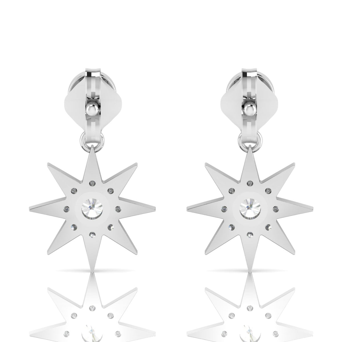 Sterling Silver Starburst Drop Round Opal Earrings