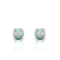 Round Opal Rose Gold Plated Stud Earrings