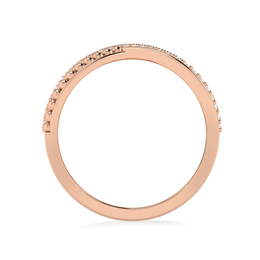 Multi-Tier Rose Gold Plated Band Diamond Ring