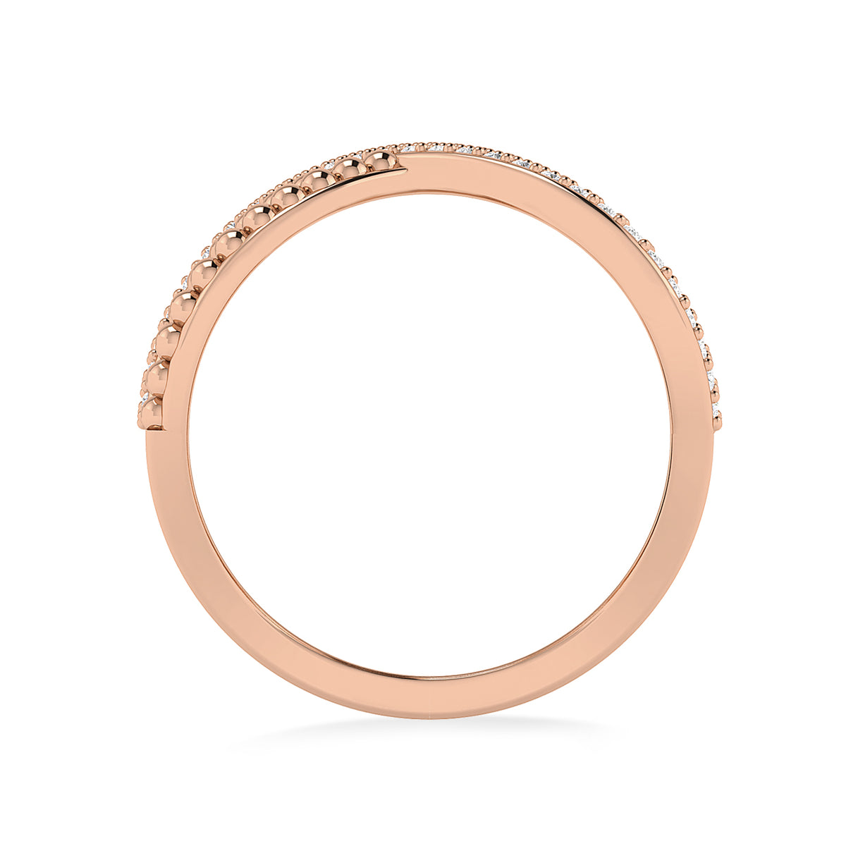 Multi-Tier Rose Gold Plated Band Diamond Ring