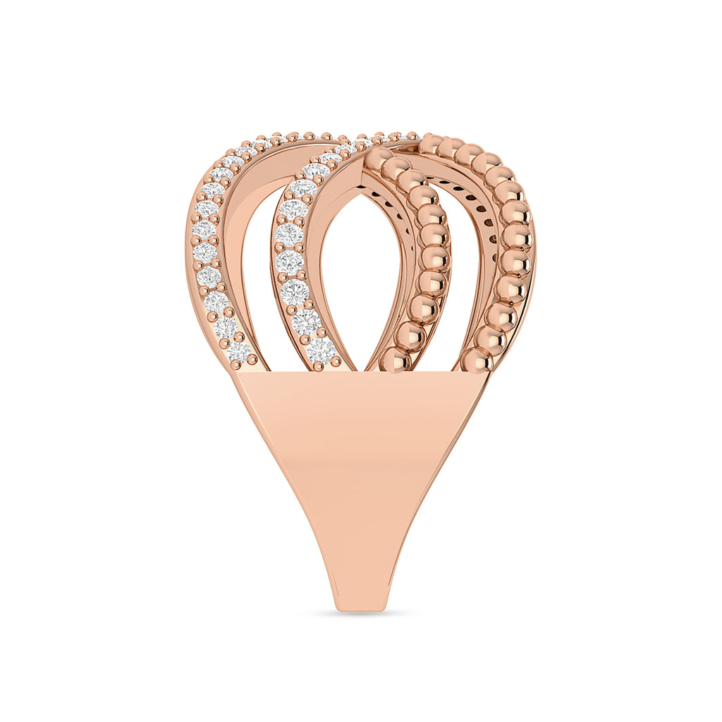 Multi-Tier Rose Gold Plated Band Diamond Ring