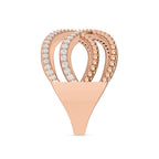 Multi-Tier Rose Gold Plated Band Diamond Ring