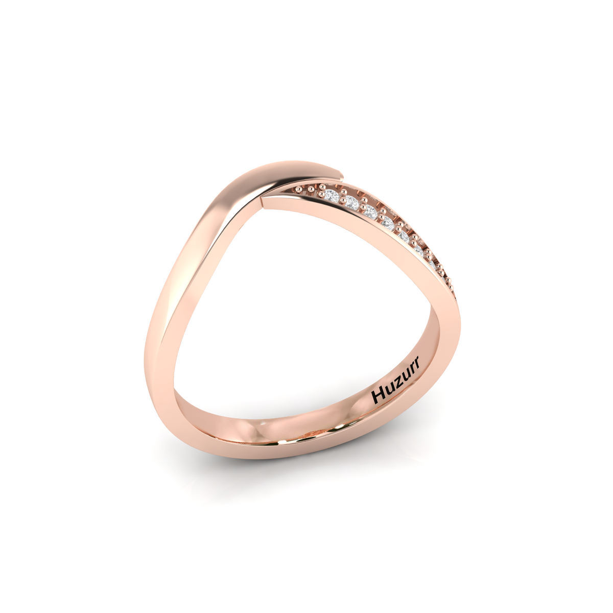 Rose Gold Plated Sparkling Diamond Band Promise Ring