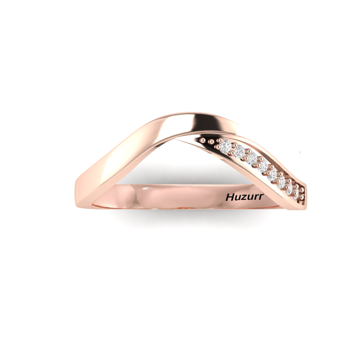 Rose Gold Plated Sparkling Diamond Band Promise Ring