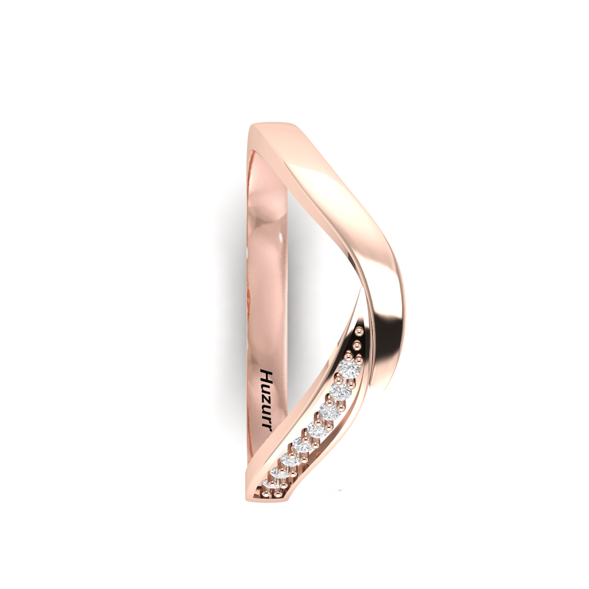Rose Gold Plated Sparkling Diamond Band Promise Ring