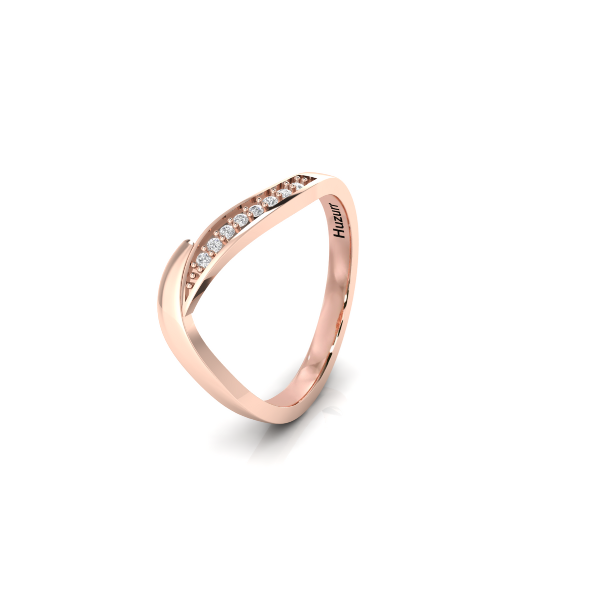 Rose Gold Plated Sparkling Diamond Band Promise Ring