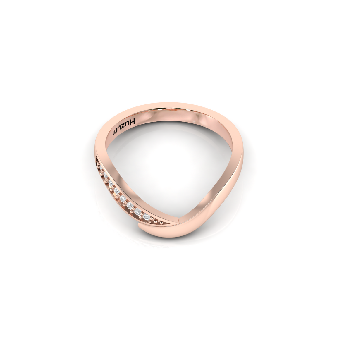 Rose Gold Plated Sparkling Diamond Band Promise Ring