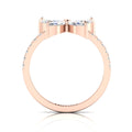 Simple Sparkling Rose Gold Plated Diamond Butterfly Ring