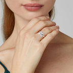 Simple Sparkling Rose Gold Plated Diamond Butterfly Ring
