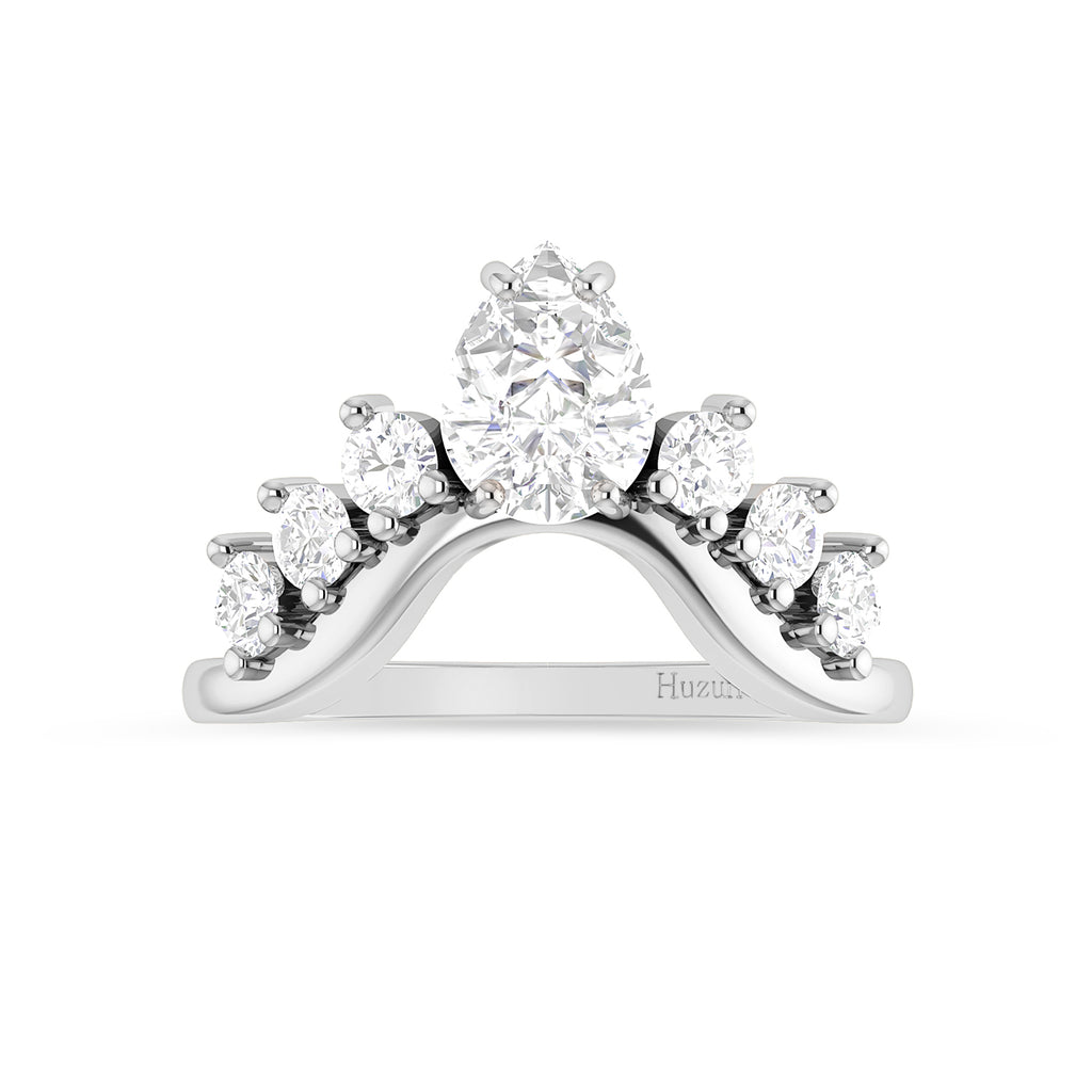 Silver Crown Diamond Ring