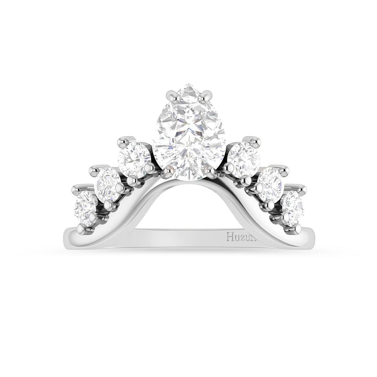 Silver Crown Diamond Ring