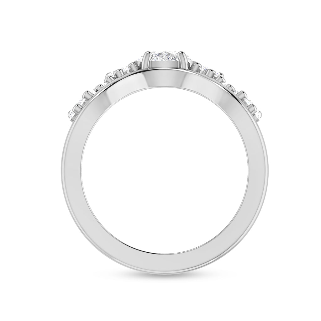 Silver Crown Diamond Ring