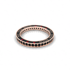 Rose Gold Plated Black Diamond & Garnet Eternity Band Ring