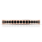 Rose Gold Plated Black Diamond & Garnet Eternity Band Ring