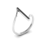 Black Diamond Silver Vertical Bar Ring